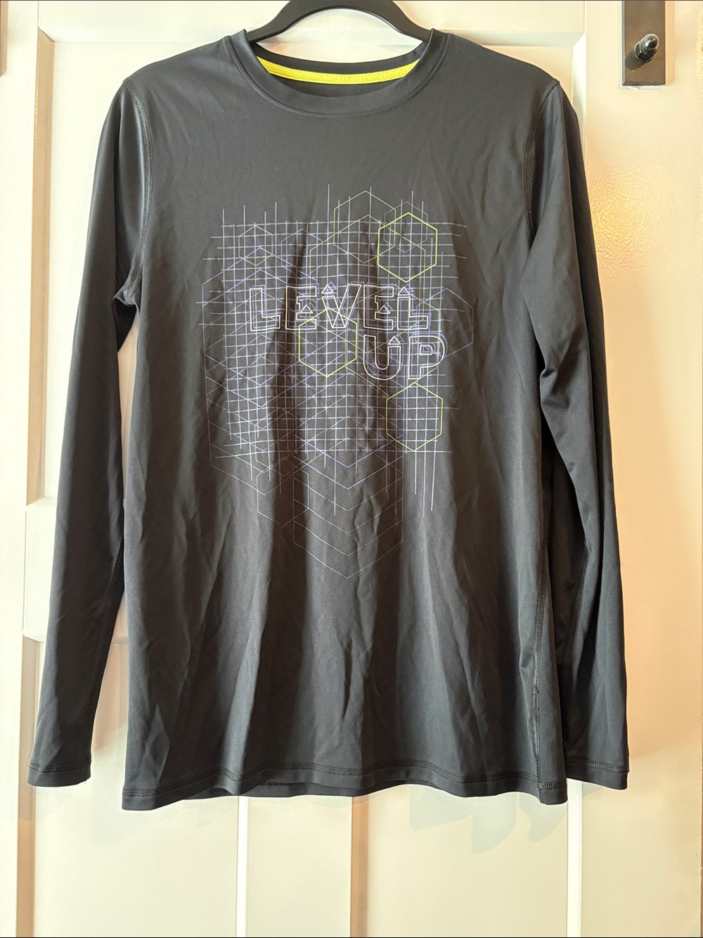all in motion black Long Sleeve Graphic Tee with Lime Accents